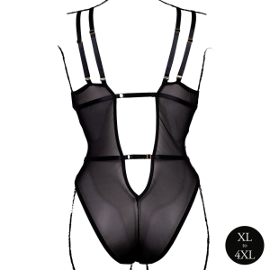 Body Dentelle Double Bretelle Grande Taille CARLITA Noir