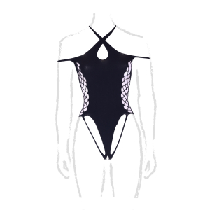 Body String Ouvert Grande Taille LEDA Noir