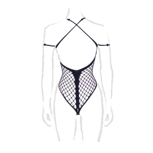 Body String Ouvert Grande Taille LEDA Noir