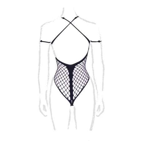 Body String Ouvert Grande Taille LEDA Noir