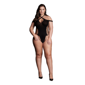 Body String Ouvert Grande Taille LEDA Noir