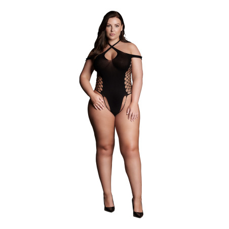 Body String Ouvert Grande Taille LEDA Noir