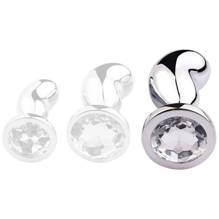 Plug Bijou BEAN SILVER L 9 x 3.5cm