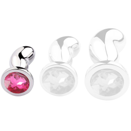 Plug Bijou BEAN SILVER S 6 x 2.3cm Rose Clair