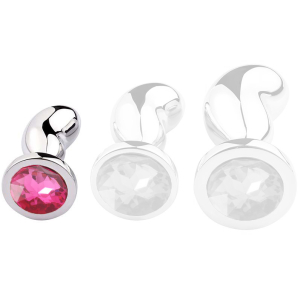 Plug Bijou BEAN SILVER S 6 x 2.3cm Rose Clair