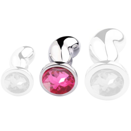 Plug Bijou BEAN SILVER M 7 x 3cm Rose