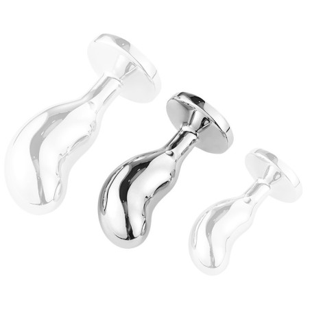 Plug Bijou BEAN SILVER M 7 x 3cm Rose