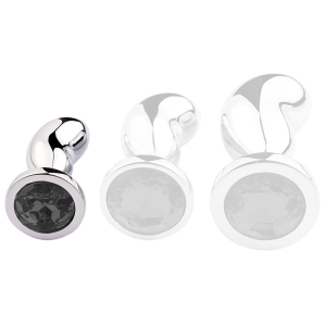 Plug Bijou BEAN SILVER S 6 x 2.3cm Noir
