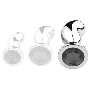 Plug Bijou BEAN SILVER L 9 x 3.5cm Noir