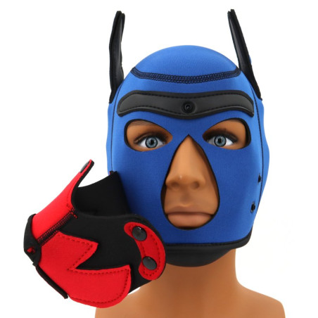 Cagoule PUPPY FOX Bleue et Rouge en Néoprène