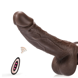 Gode Réaliste Vibrant à Poussée WARDIK 17 x 4cm Marron