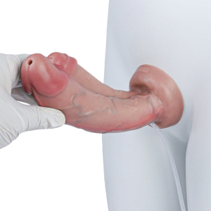 Double Gode Réaliste Éjaculateur DUBDICK 18 x 6.1cm