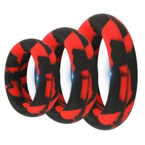 Lot de 3 Cockrings SILIMIX Rouge-Noir de CockzRing