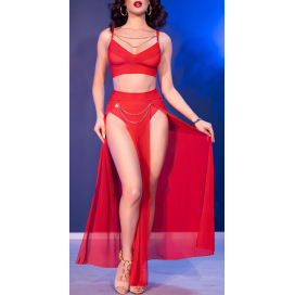 Ensemble 3 Pièces CELIA Rouge Transparent