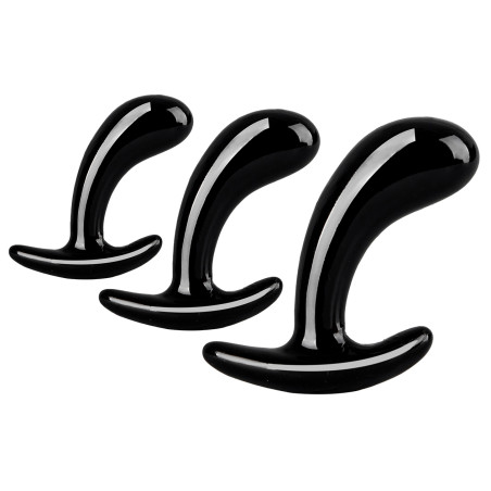 Kit de 3 Plugs CURVED THREE 11 x 3.5cm Noir