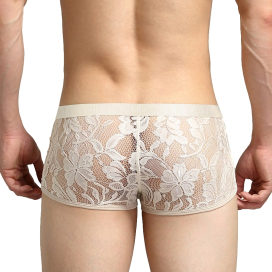 Boxer dentelle TAUWELL Beige 2