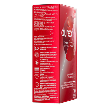 Préservatifs THIN FEEL EXTRA THIN de DUREX 54mm | Boîte de 10