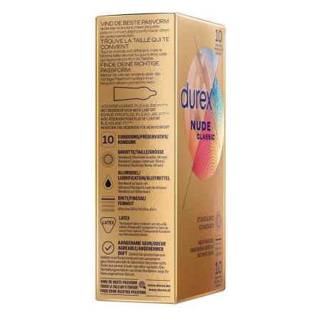 Préservatifs NUDE de DUREX 56mm | Boîte de 10