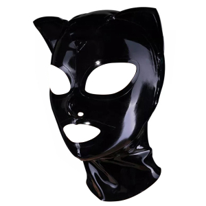 Cagoule en latex CAT FETISH Noire de LateXcite