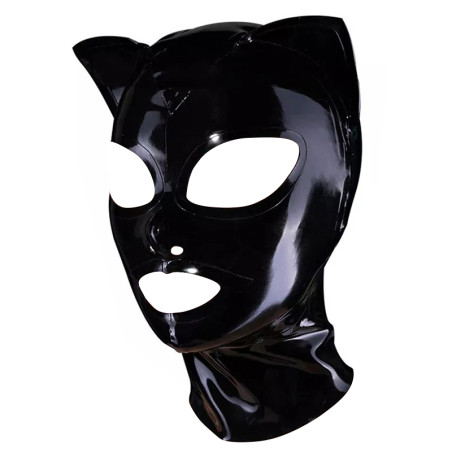 Cagoule en latex CAT FETISH Noire de LateXcite