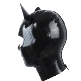 Cagoule en latex CAT FETISH Noire de LateXcite 2