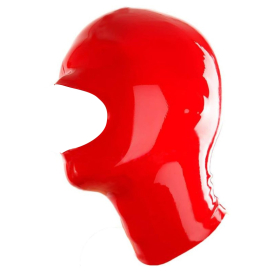Cagoule en latex rouge OPENOSE de LateXcite