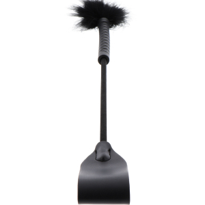 Cravache et Plumeau TICK WHIP 56cm Noir Mat