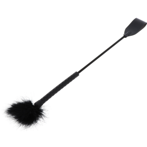 Cravache et Plumeau TICK WHIP 56cm Noir Mat