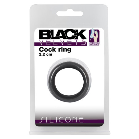 Cockring Silicone VELVET RING M de 32 mm Noir