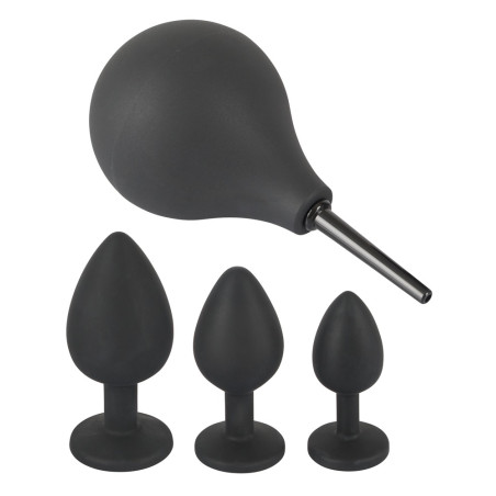 Kit 3 Plugs bijou en silicone VELVET JEWEL + Poire anale