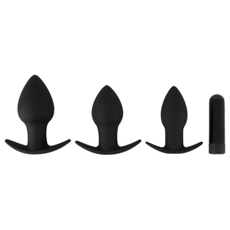 Lot de 3 Plugs vibrants SILIBUTT Noirs en Silicone