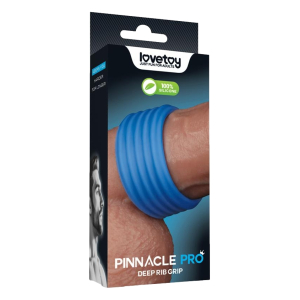 Cockring Silicone DEEP RIB GRIP 35 mm Bleu