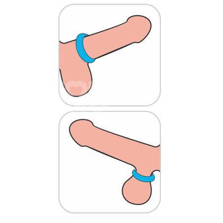 Cockring Silicone RIDGE BUMP STRETCHER Bleu 25 mm