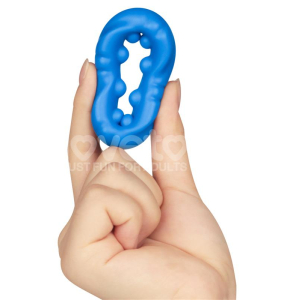 Cockring Silicone RIDGE BUMP STRETCHER Bleu 25 mm