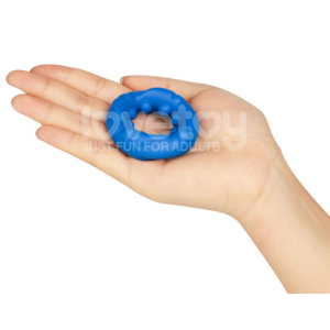 Cockring Silicone RIDGE BUMP STRETCHER Bleu 25 mm