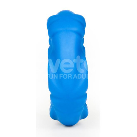 Cockring Silicone RIDGE BUMP STRETCHER Bleu 25 mm