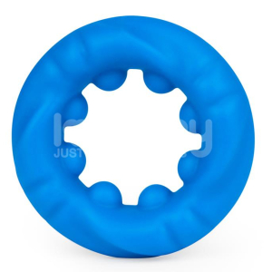 Cockring Silicone RIDGE BUMP STRETCHER Bleu 25 mm
