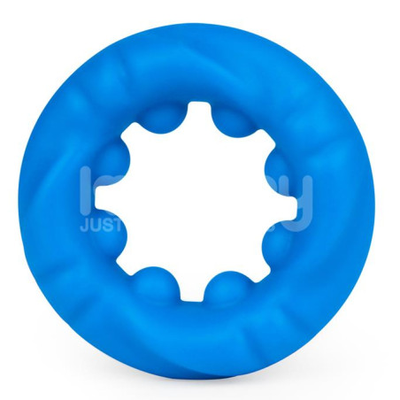Cockring Silicone RIDGE BUMP STRETCHER Bleu 25 mm