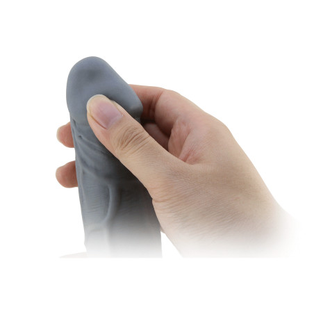 Gaine de pénis REALTICK Grise Pretty Love + 6 cm