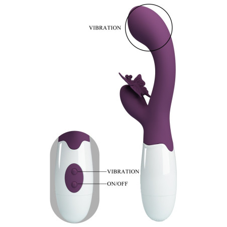 Vibro Rabbit BUTTERFLY KISS 10 x 3.1cm Violet