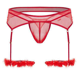 String et Porte-jarretelles VOLTIS Rouge de Candyman