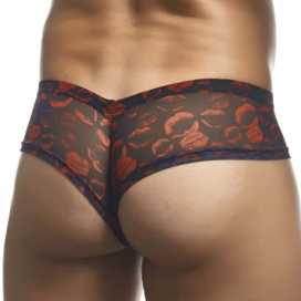 Shorty sexy LIPS CHEEKY Noir-Rouge 2