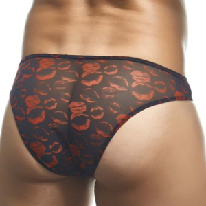Slip mesh LIPS BIKINI Noir-Rouge