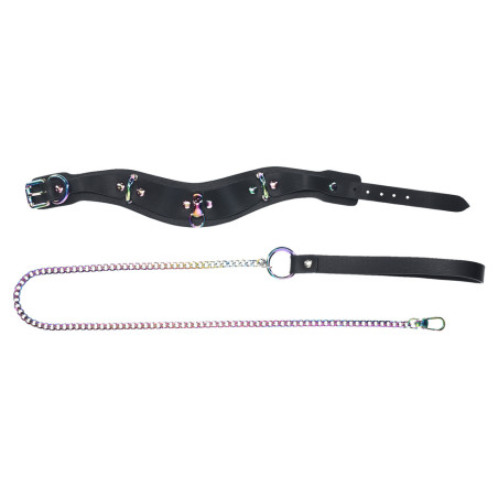 Collier-Laisse VENISE Noir Irisé