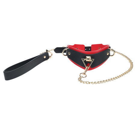 Collier-Laisse MILAN Noir et Rouge