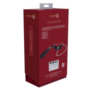 Collier-Laisse MILAN Noir et Rouge