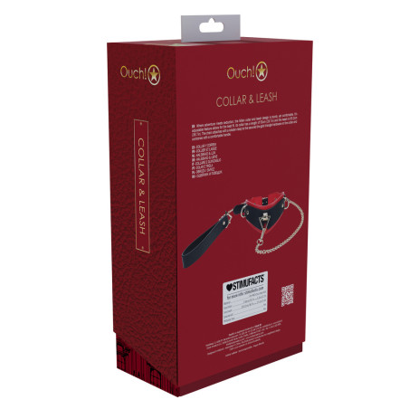Collier-Laisse MILAN Noir et Rouge