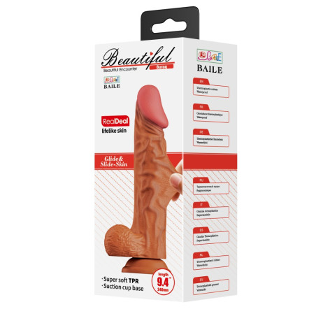 Gode réaliste BURAQ Beautiful 18 x 4.5cm Marron