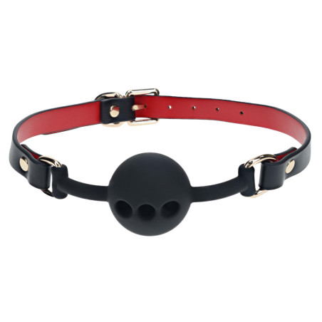Bâillon-Boule MILAN 41mm Noir Rouge