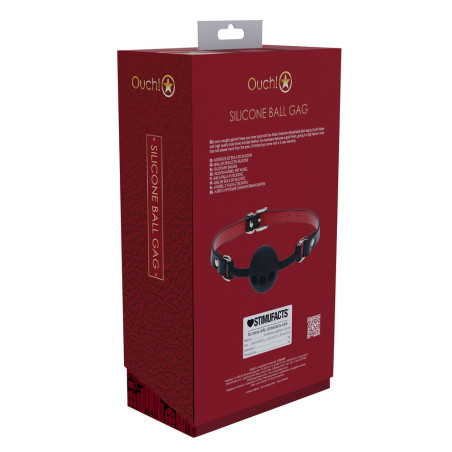 Bâillon-Boule MILAN 41mm Noir Rouge
